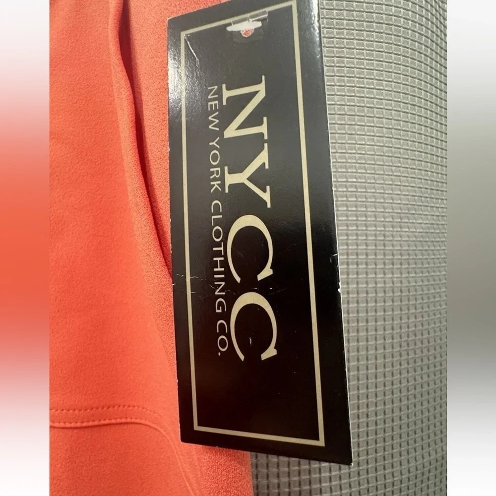 NWT NYCC Coral Button Front Skirt Size XL Peach Business Career pockets ruffle - Picture 3 of 5